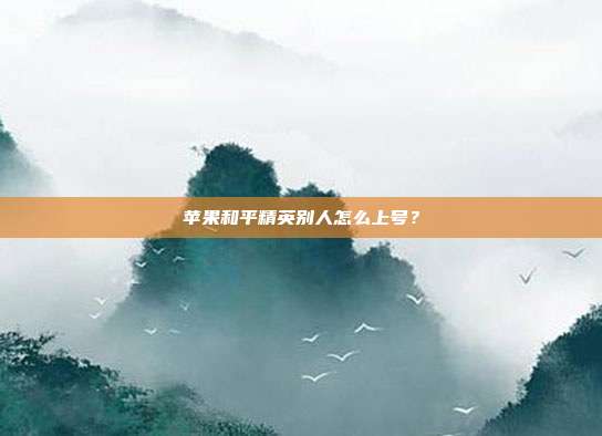 苹果和平精英别人怎么上号？