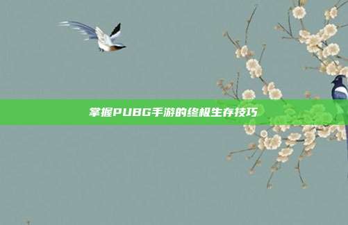 掌握PUBG手游的终极生存技巧