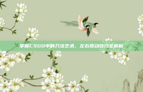 掌握CSGO中的刀法艺术，左右摆动技巧全解析