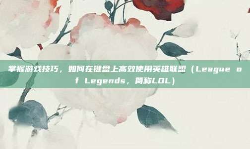 掌握游戏技巧，如何在键盘上高效使用英雄联盟（League of Legends，简称LOL）