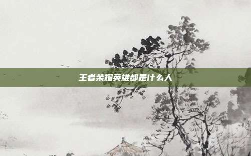 王者荣耀英雄都是什么人