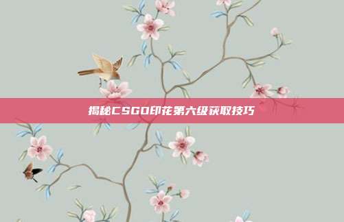 揭秘CSGO印花第六级获取技巧