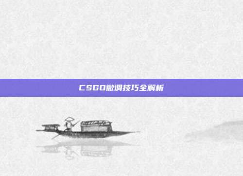 CSGO微调技巧全解析
