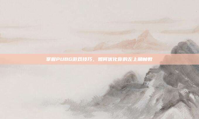 掌握PUBG游戏技巧，如何优化你的左上角帧数