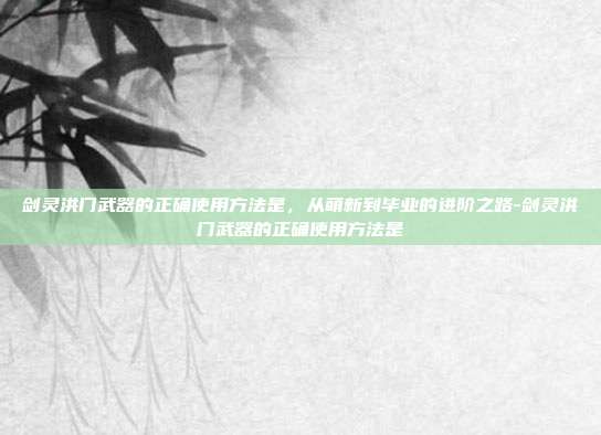 剑灵洪门武器的正确使用方法是,从萌新到毕业的进阶之路-剑灵洪门武器的正确使用方法是