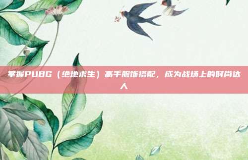 掌握PUBG（绝地求生）高手服饰搭配，成为战场上的时尚达人