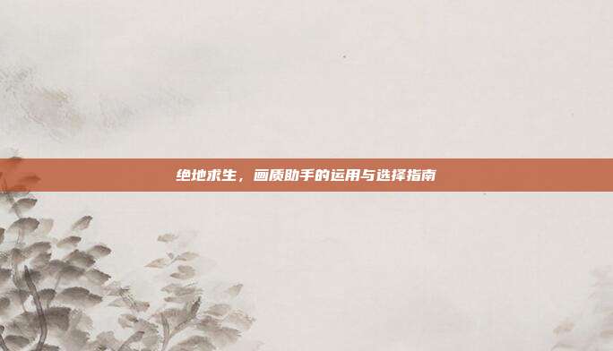 绝地求生,画质助手的运用与选择指南