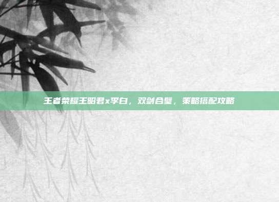 王者荣耀王昭君x李白，双剑合璧，策略搭配攻略