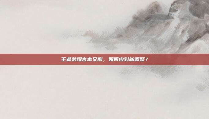 王者荣耀宫本又削，如何应对新调整？