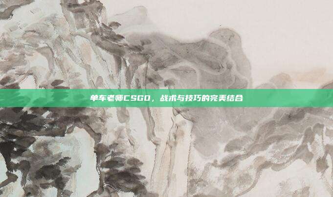 单车老师CSGO，战术与技巧的完美结合