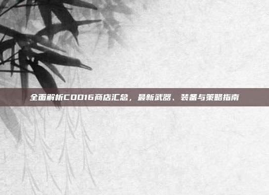 全面解析COD16商店汇总，最新武器、装备与策略指南