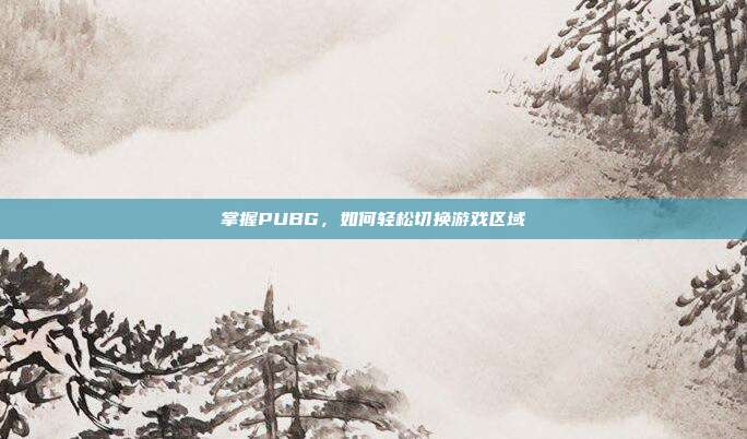 掌握PUBG，如何轻松切换游戏区域