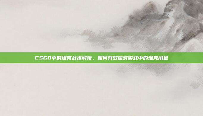 CSGO中的坦克战术解析，如何有效应对游戏中的坦克角色