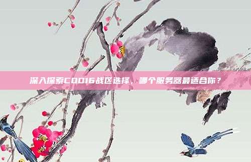 深入探索COD16战区选择，哪个服务器最适合你？