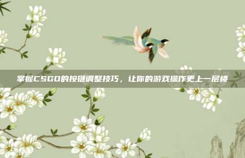 掌握CSGO的按键调整技巧，让你的游戏操作更上一层楼