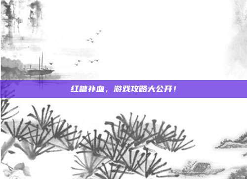 红糖补血,游戏攻略大公开!