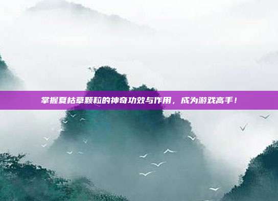 掌握夏枯草颗粒的神奇功效与作用,成为游戏高手!