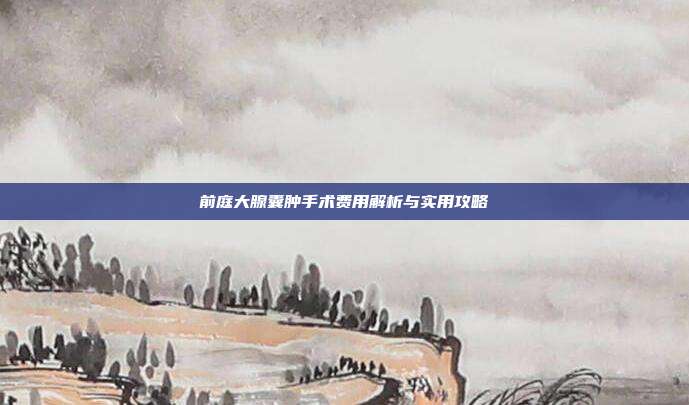前庭大腺囊肿手术费用解析与实用攻略