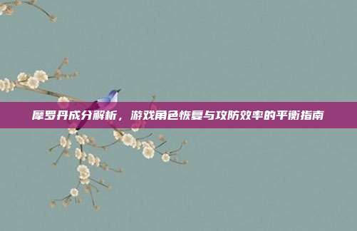 摩罗丹成分解析，游戏角色恢复与攻防效率的平衡指南