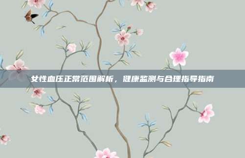 女性血压正常范围解析,健康监测与合理指导指南