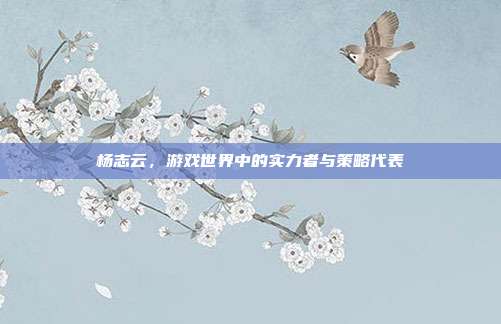 杨志云，游戏世界中的实力者与策略代表