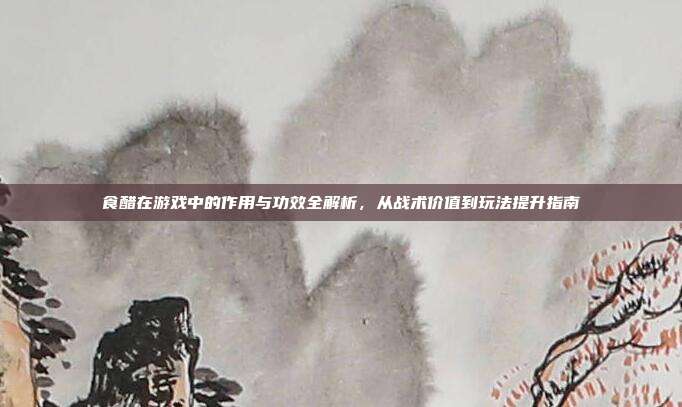 食醋在游戏中的作用与功效全解析，从战术价值到玩法提升指南