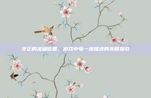 支正的准确位置，游戏中每一步推进的关键指引