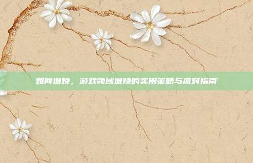 如何退烧，游戏领域退烧的实用策略与应对指南