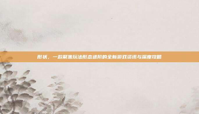 形状，一款聚焦玩法形态进阶的全新游戏资讯与深度攻略