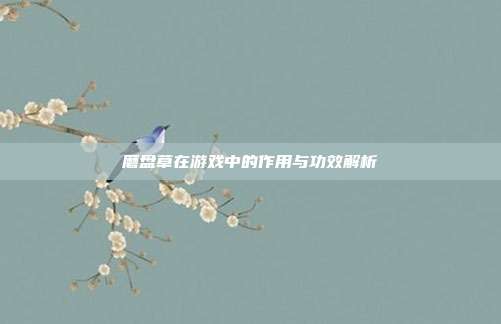 磨盘草在游戏中的作用与功效解析