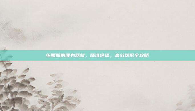 练腹肌的健身器材，精准选择，高效塑形全攻略