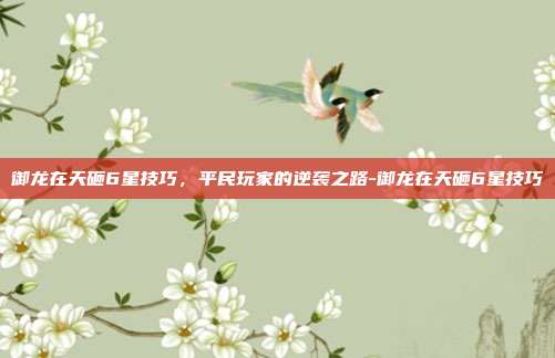御龙在天砸6星技巧，平民玩家的逆袭之路-御龙在天砸6星技巧