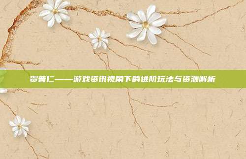 贺普仁——游戏资讯视角下的进阶玩法与资源解析