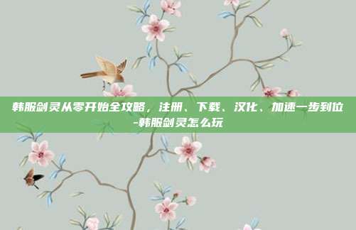 韩服剑灵从零开始全攻略，注册、下载、汉化、加速一步到位-韩服剑灵怎么玩