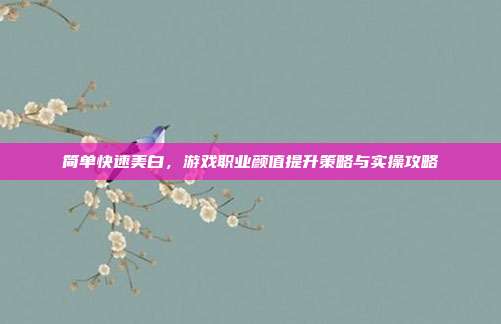简单快速美白，游戏职业颜值提升策略与实操攻略