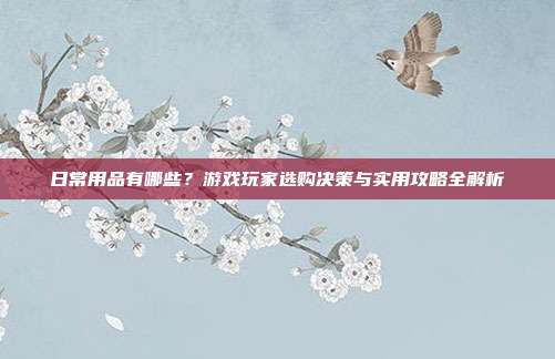 日常用品有哪些？游戏玩家选购决策与实用攻略全解析