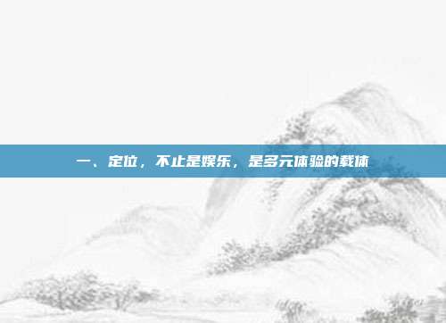 一、定位,不止是娱乐,是多元体验的载体