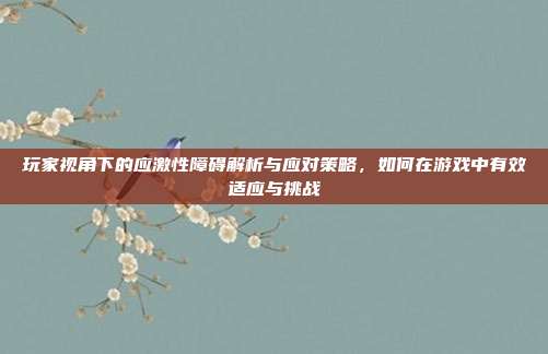 玩家视角下的应激性障碍解析与应对策略，如何在游戏中有效适应与挑战