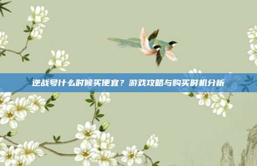 逆战号什么时候买便宜？游戏攻略与购买时机分析