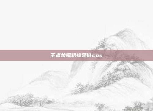 王者荣耀貂蝉是谁cos