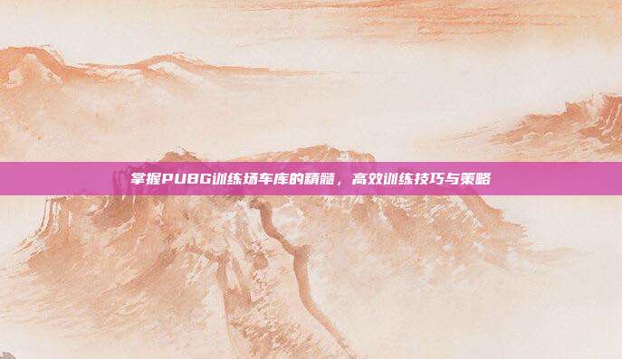 掌握PUBG训练场车库的精髓，高效训练技巧与策略
