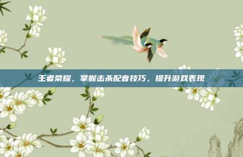 王者荣耀，掌握击杀配音技巧，提升游戏表现