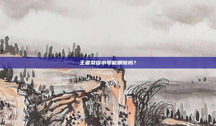 王者荣耀小号能删除吗？