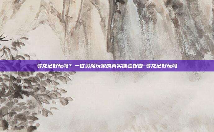 寻龙记好玩吗？一位资深玩家的真实体验报告-寻龙记好玩吗