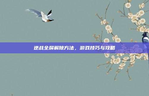 逆战全屏解除方法,游戏技巧与攻略