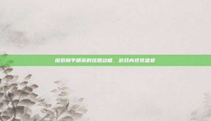 探索和平精英的炫酷边框，游戏内视觉盛宴