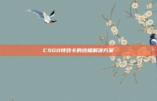 CSGO特效卡的终极解决方案