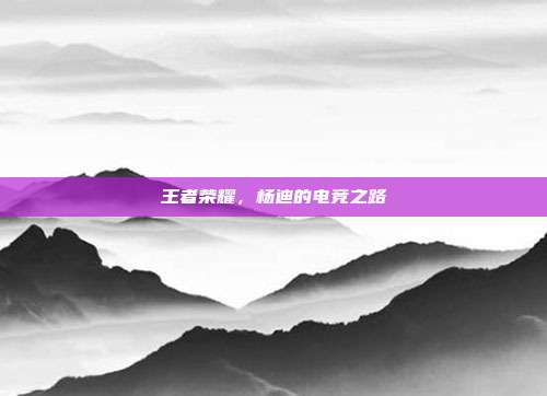 王者荣耀,杨迪的电竞之路