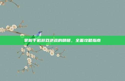 掌握手机游戏逆战的精髓,全面攻略指南
