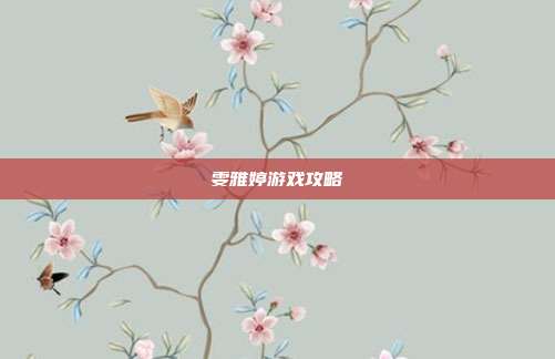 雯雅婷游戏攻略
